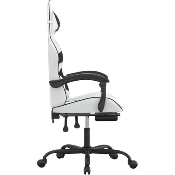 Καρέκλα Gaming VIDAXL 3143864 με Υποπόδιο από Τεχνητό Δέρμα - Μαύρο image 2