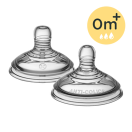 Tommee Tippee Θηλές Σιλικόνης  Advanced Anti-colic - Μεταβλητής Ροής Με Κοπή Σε Σχήμα Χ 0m+