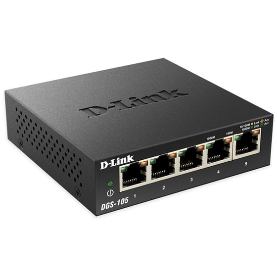 D-Link DGS-105 Gigabit Ethernet 10/100/1000 Unmanaged Desktop Switch 5-Port image 2