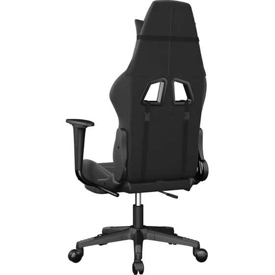Καρέκλα Gaming VIDAXL 345438 με Υποπόδιο από Τεχνητό Δέρμα - Μαύρο image 3