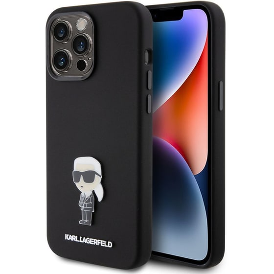 Θήκη Apple iPhone 15 Pro Karl Lagerfeld Ikonik Metal  - Μαύρο image 0