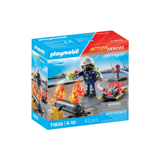 PLAYMOBIL® Πυροσβέστης με Αντλία Νερού (71826) image 0