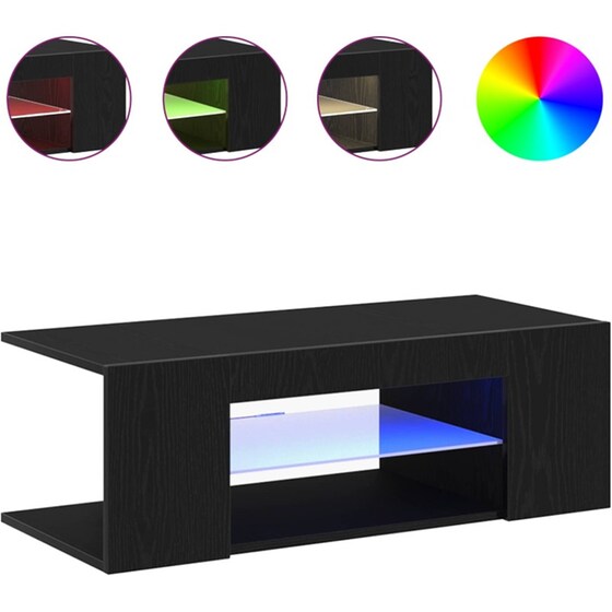 Έπιπλο Τηλεόρασης VidaXL με LED 90 x 39 x 30 cm - Μαύρη Οξιά image 3