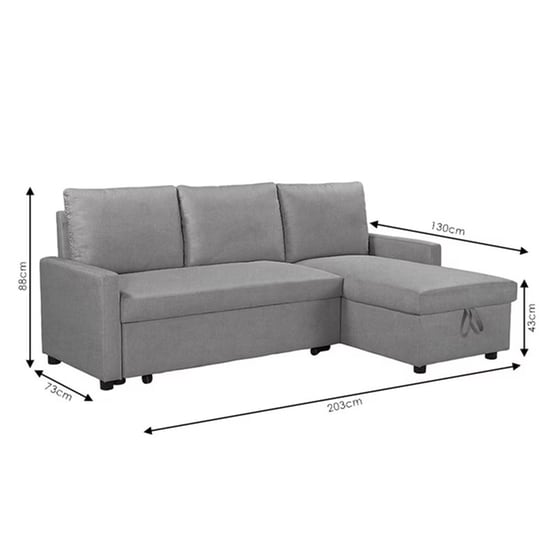 Τριθέσιος Καναπές Κρεβάτι Infuse Pakoworld Ύφασμα 203x130x88 cm - Ανθρακί image 4