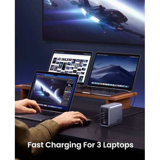 Φορτιστής Laptop - Ugreen Nexode 5-Ports 300W  1xUSB3 4xC + Cbl - Γκρι image 7