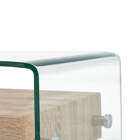 Τραπεζάκι Σαλονιού VidaXL από Ψημένο Γυαλί 98x45x31cm - Διάφανο image 5