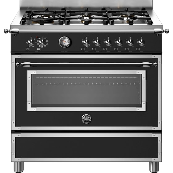BERTAZZONI HER96L1ENET 86 Lt Μαύρο Κουζίνα Μεικτή Αερίου image 0