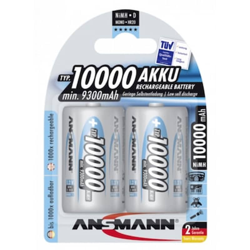 1x2 Ansmann Nimh Rech.bat. 10000 Mono D 9300 Mah 5030642