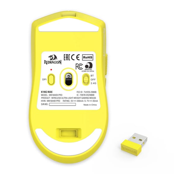 Redragon M918-AKB-PRO Gaming Ασύρματο Ποντίκι - Anime Yellow image 3