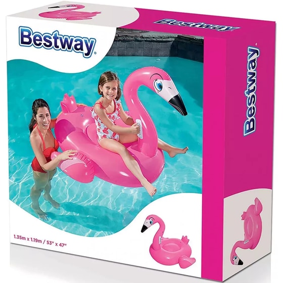 Παιδικό Φουσκωτό Παιχνίδι Θαλάσσης Bestway Φλαμίνγκο 135 cm - Κίτρινο image 4