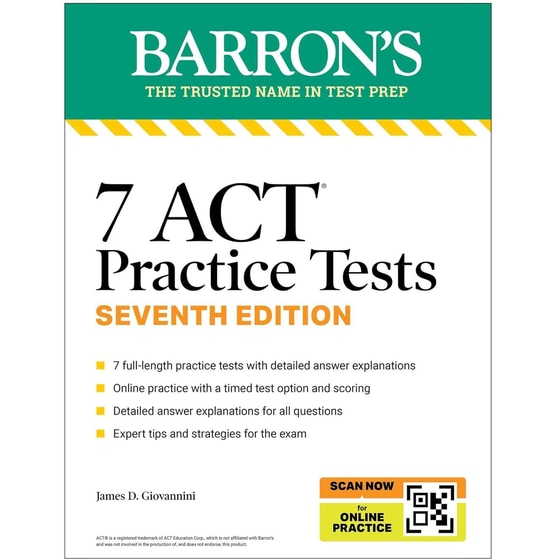 7 ACT Practice Tests, Seventh Edition + Online Practice (2026) image 0