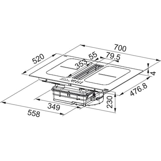 Franke Smart 7081r Hi Εστία Απορρόφησης 70x50cm Μαύρο Γυαλί image 5