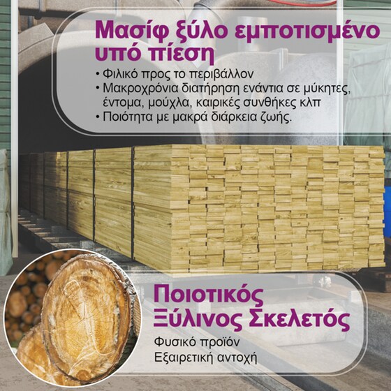 Σετ Σκαμπό Μπαρ Εξωτερικού Χώρου VidaXL από Εμποτισμένο Ξύλο Πεύκου 40x30x80 cm 2 Τμχ  - Καφέ image 3