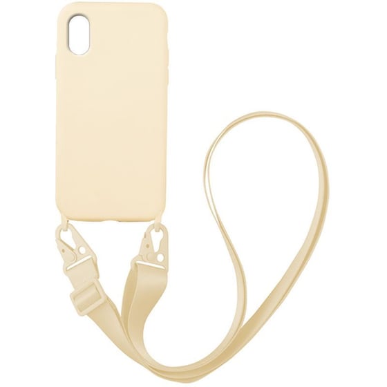 Θήκη Apple iPhone X / iPhone XS - My Colors Carryhang Liquid Silicone - Μπεζ image 0