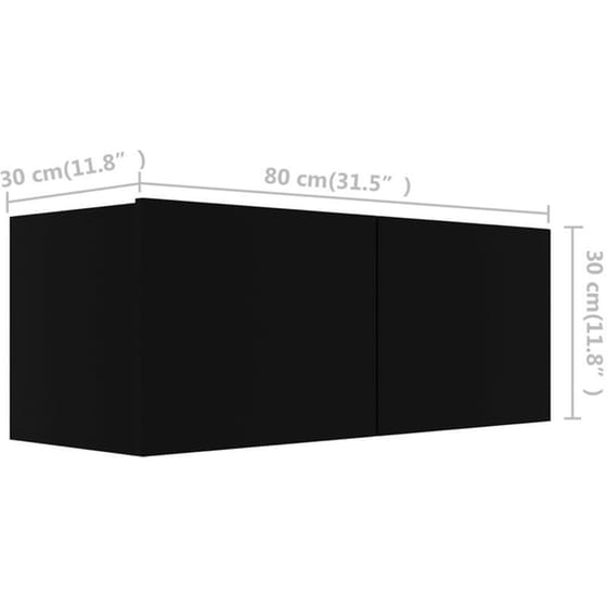 Έπιπλα Τηλεόρασης VidaXL Μοριοσανίδα 3 Τμχ 80x30x30cm - Μαύρο image 7