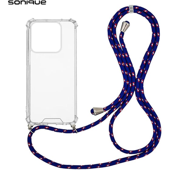 Θήκη Xiaomi Redmi Note 10 Pro - Sonique Armor Με Κορδόνι Rainbow Μπλε - Clear image 0