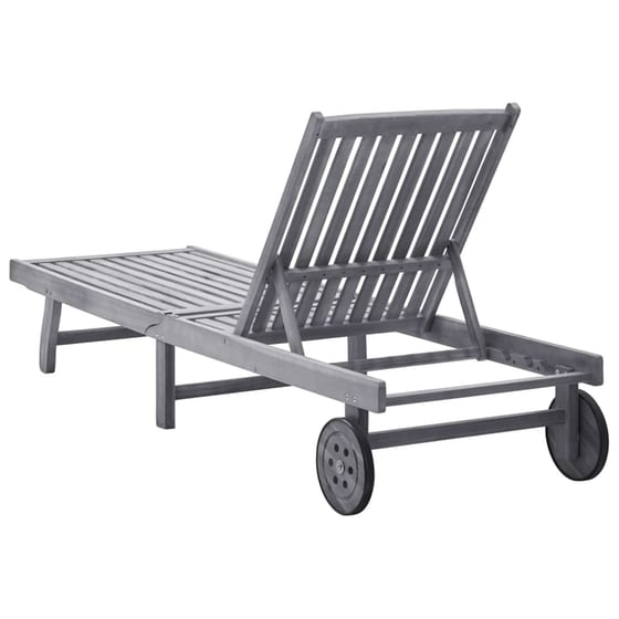Ξαπλώστρα VidaXL από Μασίφ Ξύλο Ακακίας 199x59/63x30-85 cm - Γκρι image 1