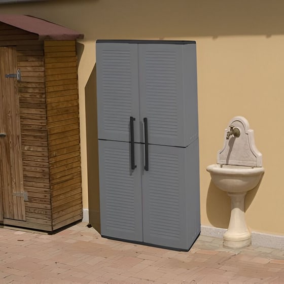 Ντουλάπα Artplast Δίφυλλη Πλαστική 68x37x169 cm - Γκρι image 3