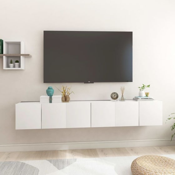 Ράφια Τοίχου VidaXL από Μοριοσανίδα 60x30x30cm 3 Τμχ - Γυαλιστερό Λευκό image 1