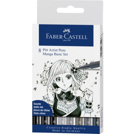 Μαρκαδόροι Γραφής Faber Castell Pitt Artists Pens Manga Basic Set (8 Τεμάχια) image 0