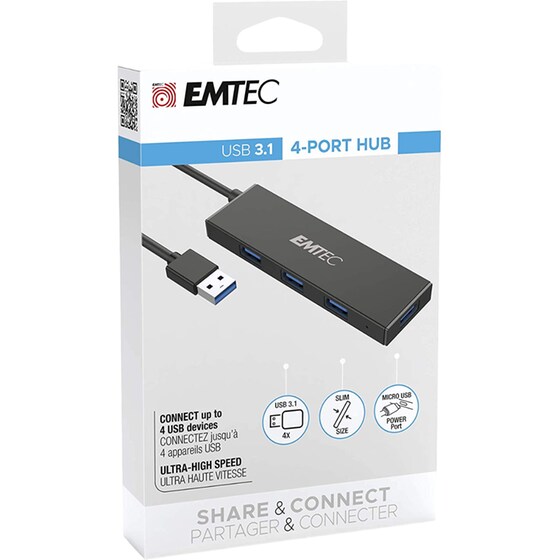 Emtec T620A USB Hub 4-Port USB 3.0 συμβατό με USB-A image 2