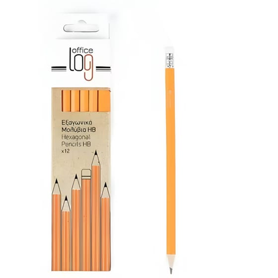 Μολύβια Office Log με Γόμα HB Κίτρινο (12 Τεμάχια) image 0