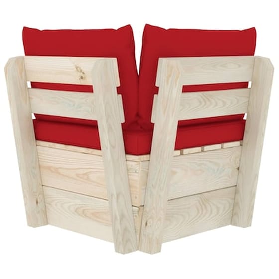 Καναπές Κήπου Γωνιακός VidaXL από Εμποτισμένο Ξύλο Ερυθρελάτης 60x60x65 cm - Κόκκινο image 4