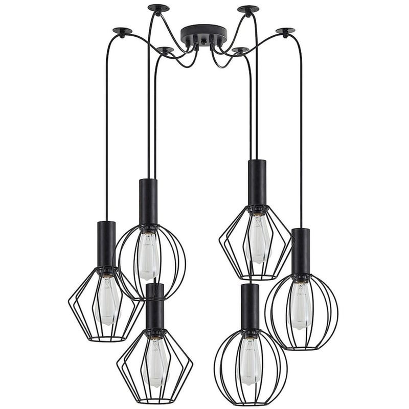 HOMELIGHTING Φωτιστικό Οροφής Πολύφωτο Homelighting Adept Flex 77-8908 Μεταλλικό - Μαύρο