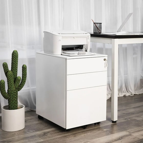 Συρταριέρα Γραφείου Songmics Ofc60wt από Μέταλλο 52x39x60cm - Λευκό image 2