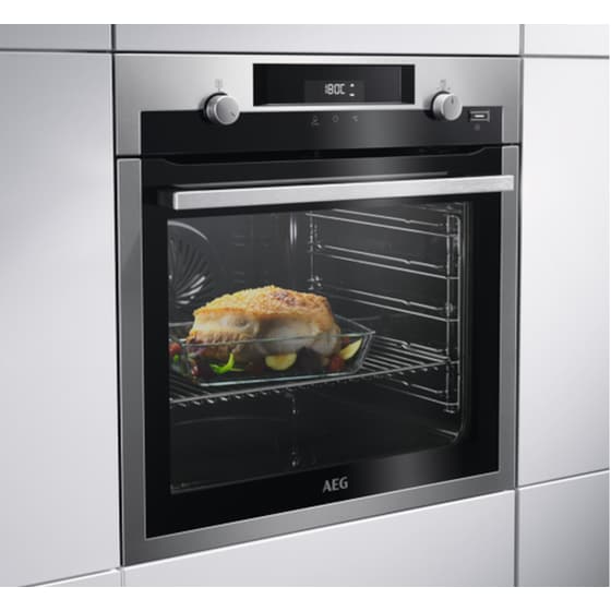 Εντοιχιζόμενος Φούρνος Άνω Πάγκου AEG BPE556320M 71 Lt Inox image 3
