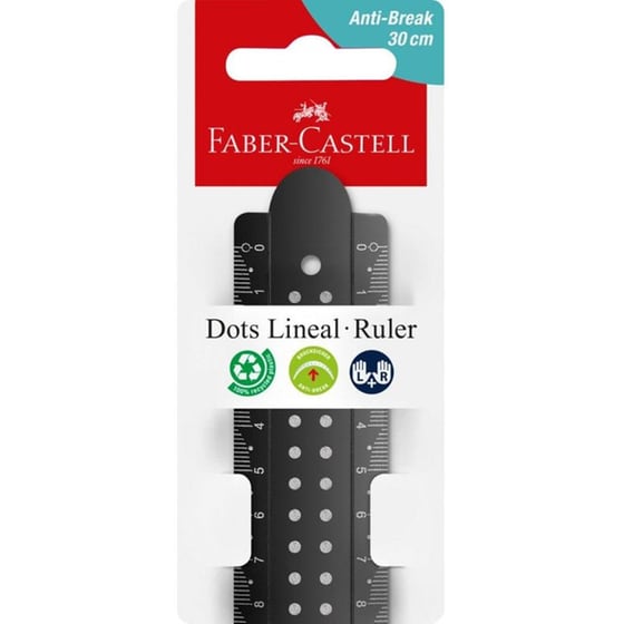 Χάρακας Faber-Castell Dots Breakresistant Μαύρο/Μπλε 30 cm (1 Τεμάχιο) image 3