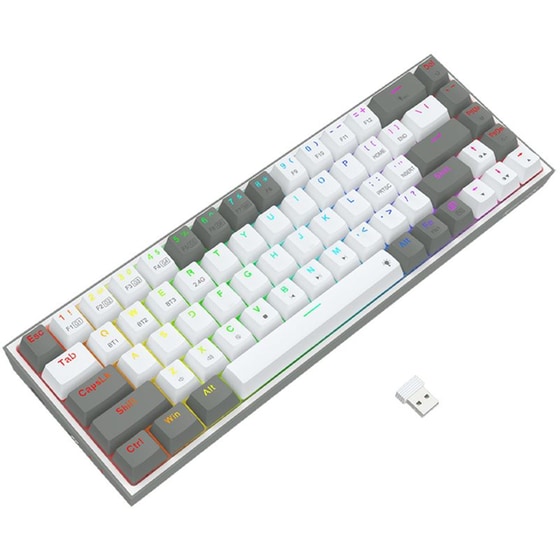 Redragon Castor Pro K631RGB Gaming Μηχανικό Ασύρματο Bluetooth Πληκτρολόγιο RGB Λευκό (US) image 3