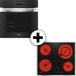 MIELE H 7260 B & KM 6520 FR 76 Lt Μαύρο Eντοιχιζόμενο Σετ Φούρνος και Εστία