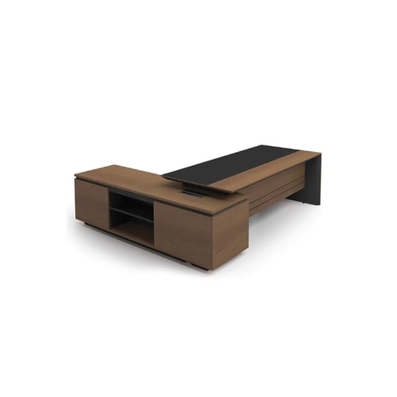 Γραφειο Γωνιακό Woodwell Αριστερη Γωνια 200x90x75 cm - Καφέ/Ανθρακί image 1