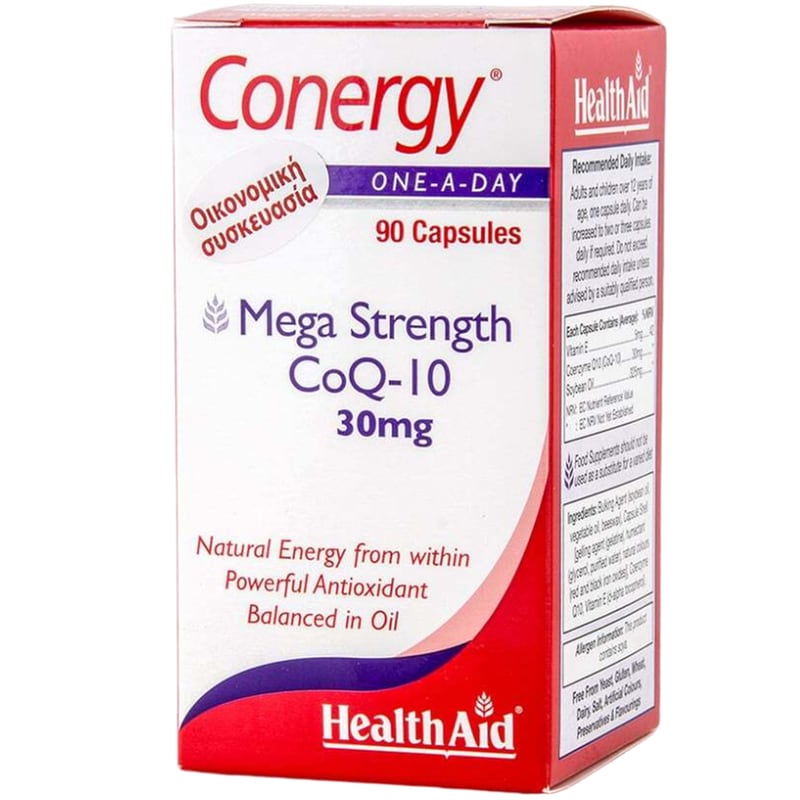 Ένζυμο Health Aid Conergy Mega Strength Coq-10 30mg - 90 κάψουλες