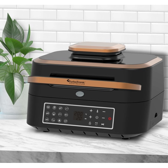 Ψηστιέρα Γκριλιέρα TURBOTRONIC TT-AG700 AIR FRYER GRILL 1800W Μαύρο-Χρυσό image 3