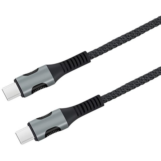 Καλώδιο Φόρτισης EGOBOO ChargeFlow Fabric USB-C to USB-C 1.2m – Black image 2