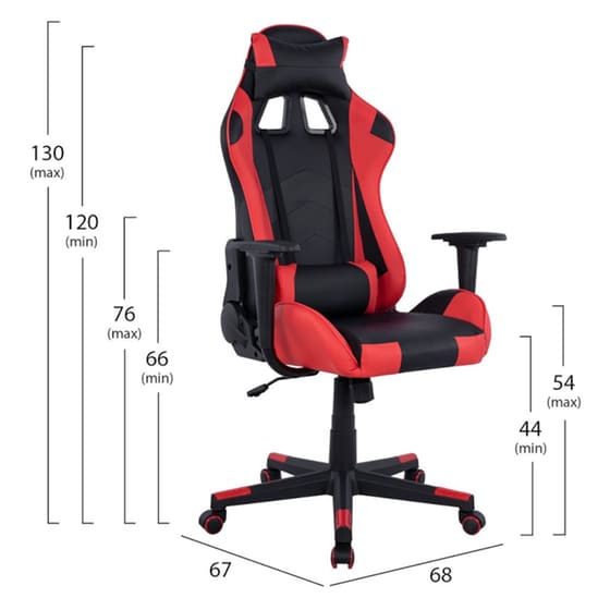 Gaming Καρέκλα Winter Homemarkt - Κόκκινο/Μαύρο image 1