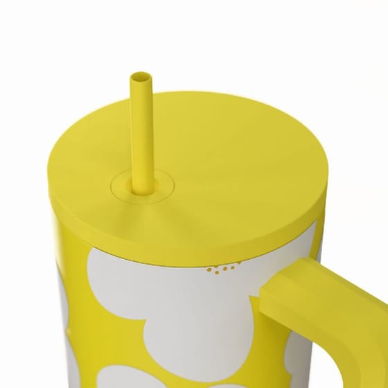 Κούπα Θερμός Με Λαβή & Καλαμάκι Estia Save The Aegean Tumbler Yellow Daisy 900ml image 1