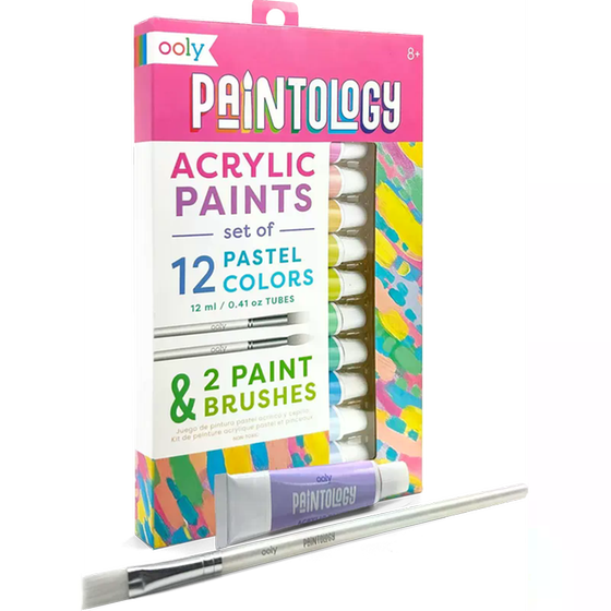 Ακρυλικά Χρώματα Ooly Παστέλ & 2 Πινέλα image 1