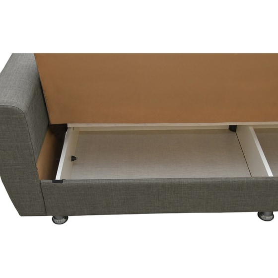 Τριθέσιος Καναπές Κρεβάτι Esmarket Juan 214x82cm - Γκρι image 7