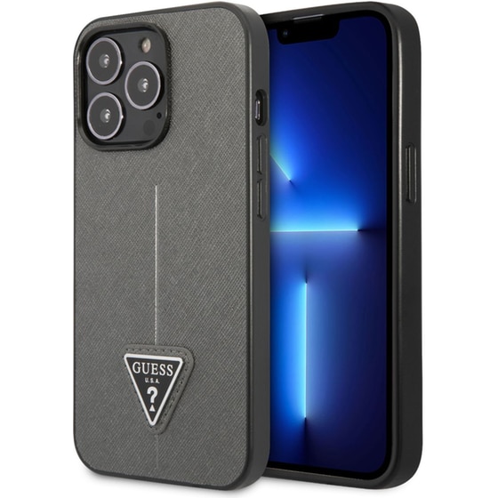 Guess “triangle Metal Logo Collection” Θήκη Προστασίας Από Δερματίνη – Iphone 11 (καφέ – Guhcp13lpsatlg) image 5