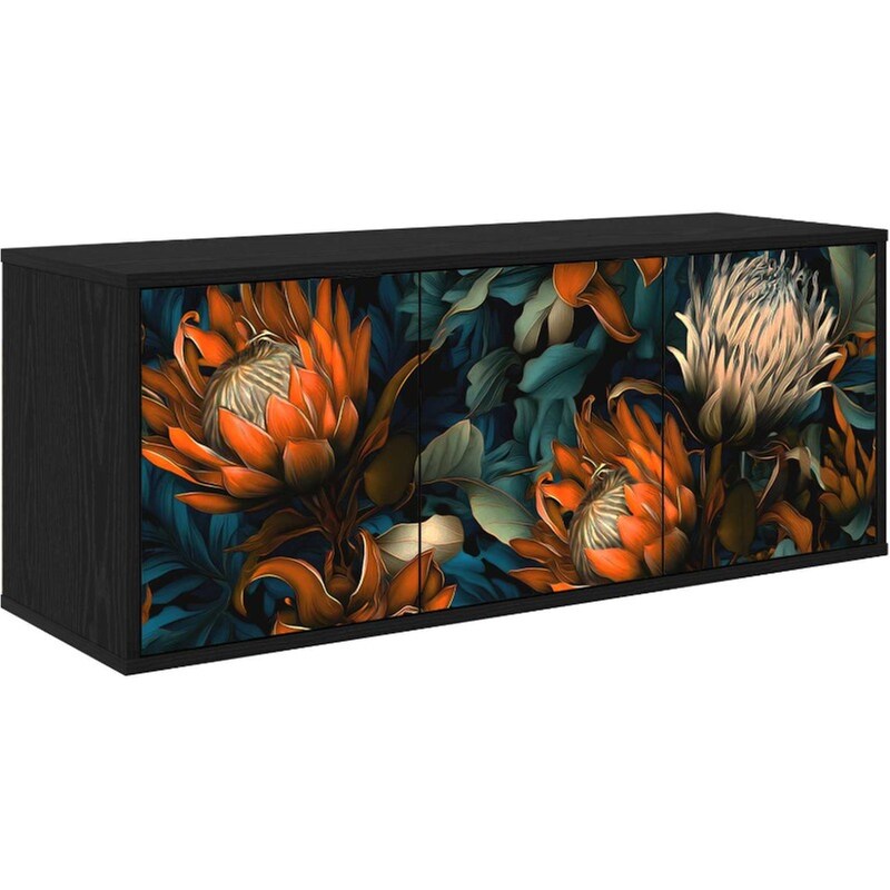 Έπιπλο Τηλεόρασης VidaXL LOCHEM Επιτοίχιο 102 x 33 x 40 cm - Μαύρη Δρυς