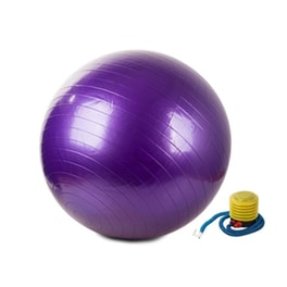 Φουσκωτή Μπάλα Γυμναστικής Για Yoga Και Pilates Διαμέτρου 65cm Μαζί Με Τρόμπα, Σε Μωβ Χρώμα