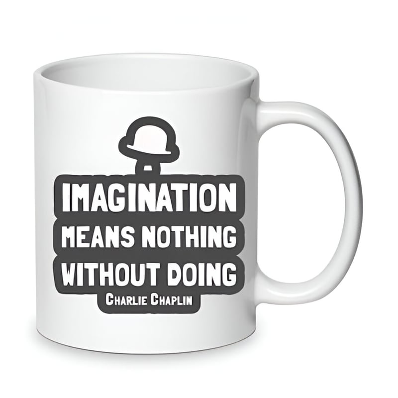 OEM Κούπα Charlie Chaplin No2 Κεραμική 330 ml - Λευκό