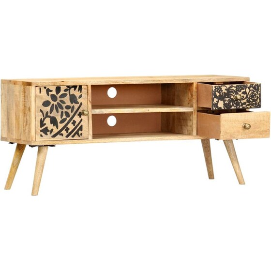 Έπιπλο Τηλεόρασης VidaXL από Ξύλο 100x30x45cm - Καφέ/Μαύρο image 1