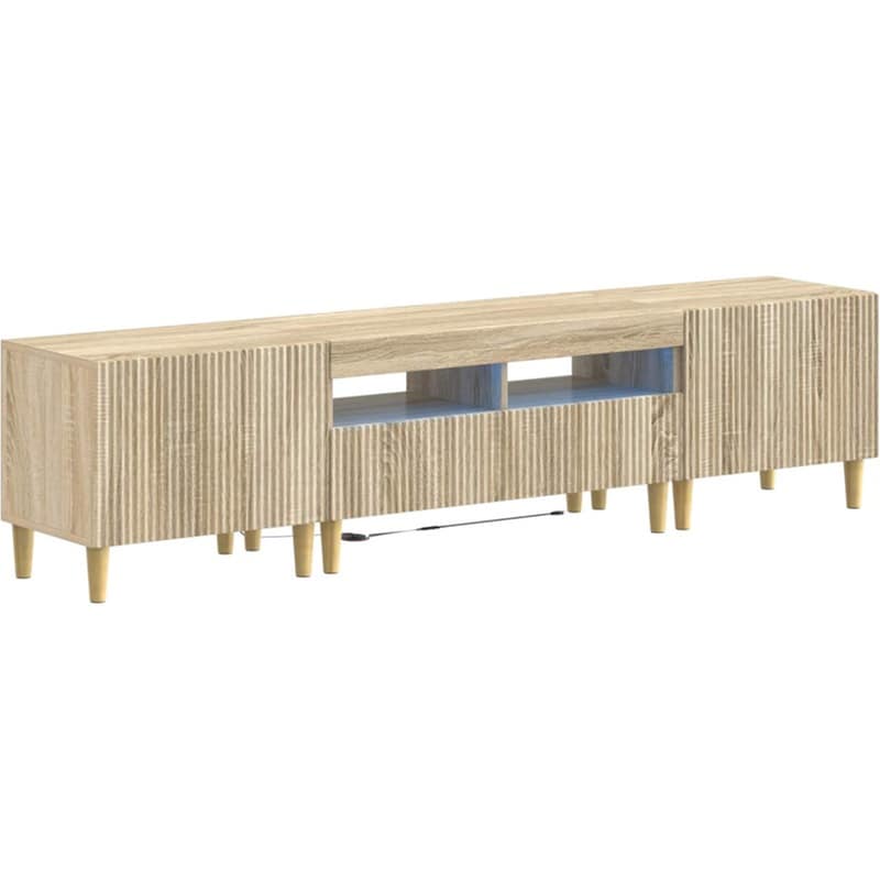 Έπιπλο Τηλεόρασης VidaXL ARNHEM με LED 3 τμχ 198 x 35 x 43 cm - Sonoma Δρυς