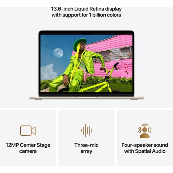 Apple MacBook Air with M5 Chip 13.6" QHD (Apple M5/16GB/512GB SSD/MacOS) Starlight image 4