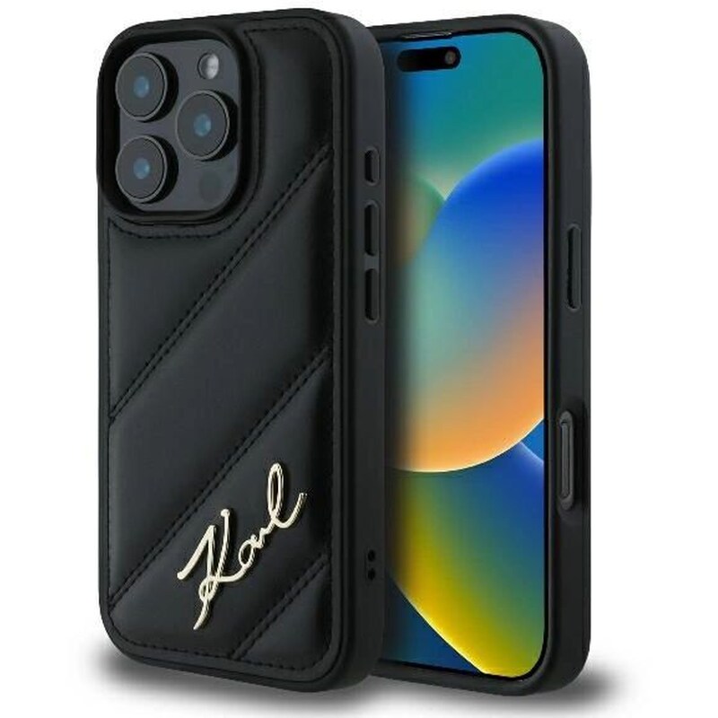 Θήκη Apple iphone 16 Pro - Karl Lagerfeld Quilted Signature - Μαύρο