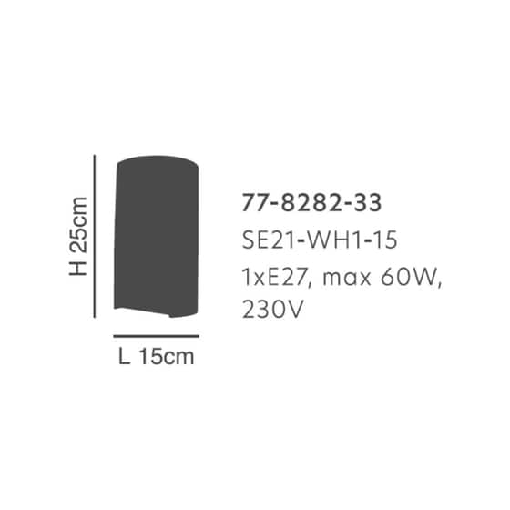 Απλίκα Τοίχου Homelighting Seraph 77-8282 Υφασμάτινη 15x25 cm - Λευκή image 2